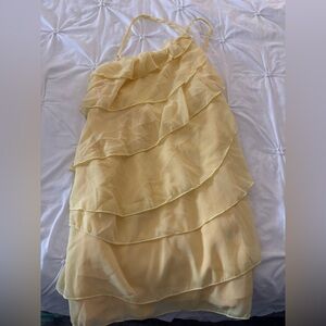 Yellow Ruffled Mini Dress